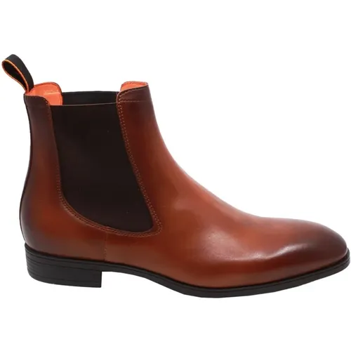 Italian Leather Ankle Boots Detoxify , male, Sizes: 7 UK, 10 UK, 11 UK - Santoni - Modalova