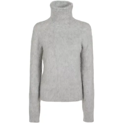 Grey Mock Neck Alpaca Sweater , female, Sizes: XS - Max Mara - Modalova