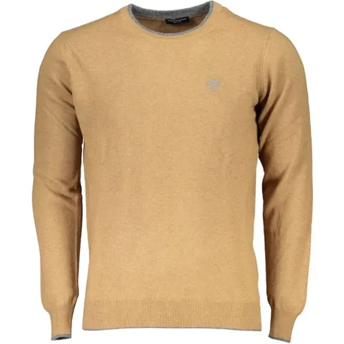 Eleganter Langarm-Pullover Braun , Herren, Größe: 2XL - North Sails - Modalova