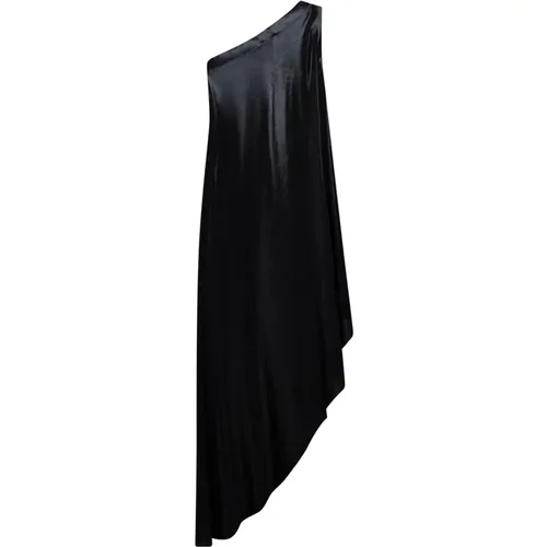 Schwarzes One-Shoulder Drapiertes Kleid , Damen, Größe: S - Norma Kamali - Modalova