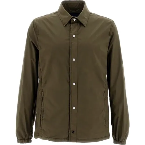 Coat with Shirt Collar , male, Sizes: M, L - Herno - Modalova
