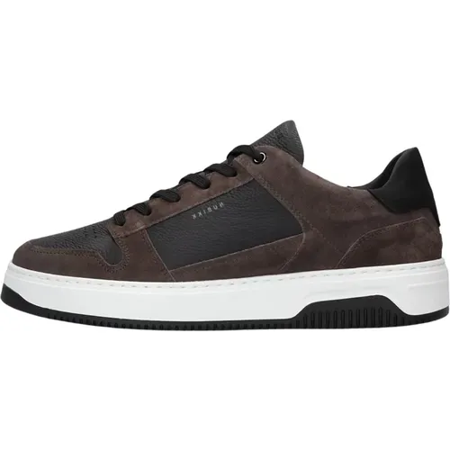 Schwarze Leder Low Top Sneakers , Herren, Größe: 42 EU - Nubikk - Modalova