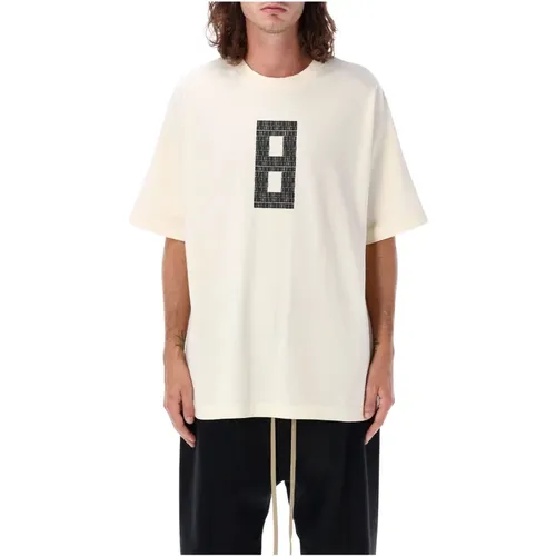 Cream Graphic T-Shirt Oversized Fit , male, Sizes: L, XL - Fear Of God - Modalova