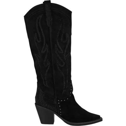 Studded Leather Cowboy Boots , female, Sizes: 4 UK, 6 UK, 2 UK, 7 UK, 3 UK, 5 UK - Alma en Pena - Modalova