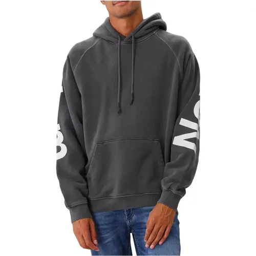 Anthrazit Logo Line Hoodie , Herren, Größe: XS - New Amsterdam Surf Association - Modalova