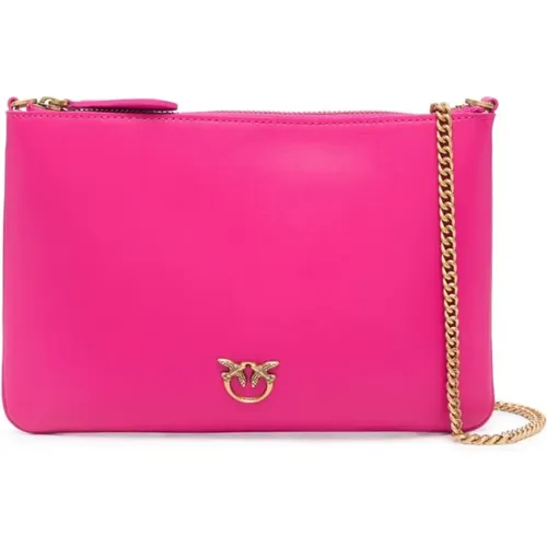 Shoulder Bag with Love Birds Diamond Cut , female, Sizes: ONE SIZE - pinko - Modalova