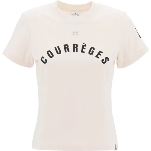 Courreges Ac Straight T Shirt With Print , female, Sizes: M, L, S, XS - Courrèges - Modalova