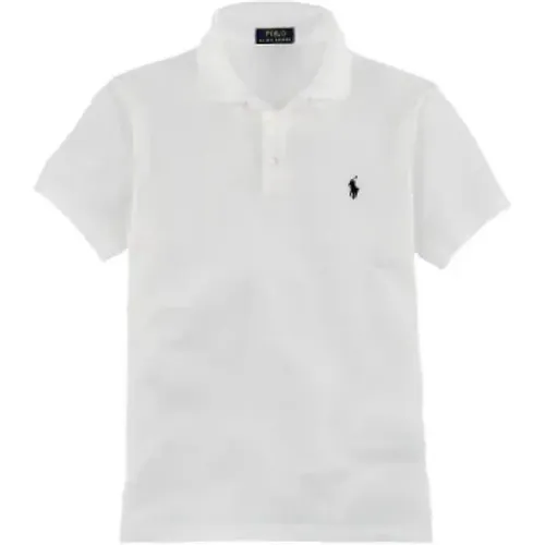 Weißes Kurzarm-Strickpique-Shirt - Polo Ralph Lauren - Modalova