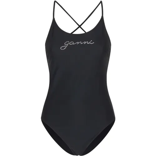 Graphic Tie String Swimsuit , female, Sizes: M, S, XS - Ganni - Modalova