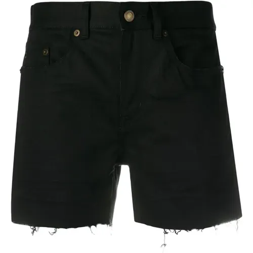 Denim Short Shorts , female, Sizes: W27 - Saint Laurent - Modalova