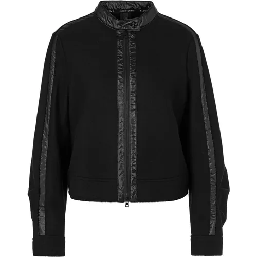 Kurze Wolljacke mit Nylon-Details , Damen, Größe: L - Marc Cain - Modalova