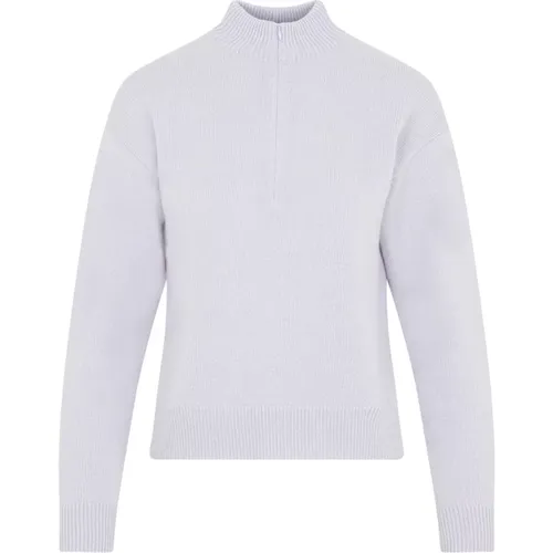 Lilac Wool Cashmere Half Zip Sweater , female, Sizes: M - Theory - Modalova