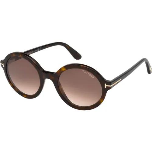 Chic Sunglasses in Havana/Roviex Shaded , female, Sizes: 52 MM - Tom Ford - Modalova