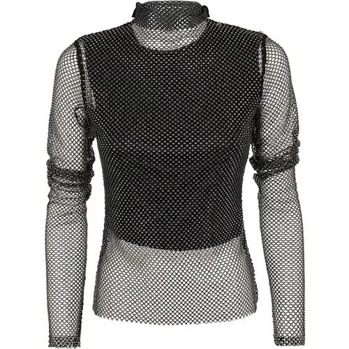 Mesh Rhinestone Sweater Aw24 , female, Sizes: XL, L - Max Mara - Modalova