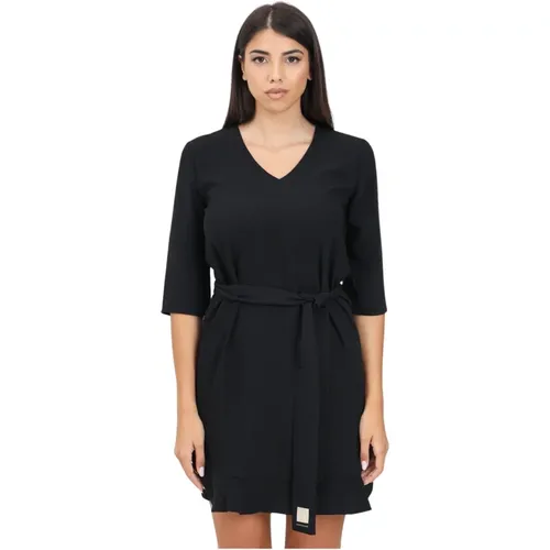 Kurzes Schwarzes Kleid mit Passendem Gürtel - Armani Exchange - Modalova