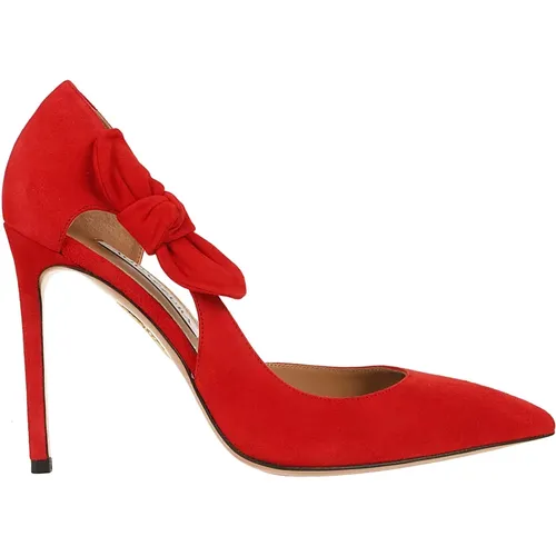 Rote Wildleder Elegante High Heels , Damen, Größe: 36 EU - Aquazzura - Modalova