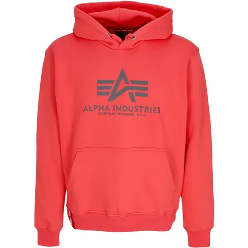 Red Hoodie with Kangaroo Pocket , male, Sizes: S, XL, L, M - alpha industries - Modalova