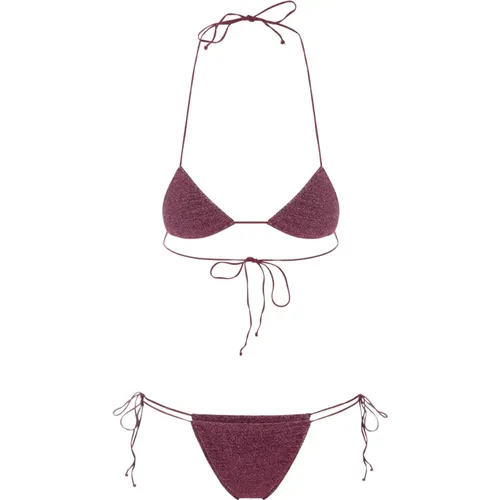 Lurex Triangle Bikini Set , female, Sizes: M - Oseree - Modalova