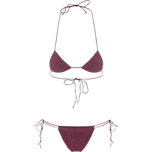 Lurex Triangle Bikini Set , female, Sizes: M, S - Oseree - Modalova