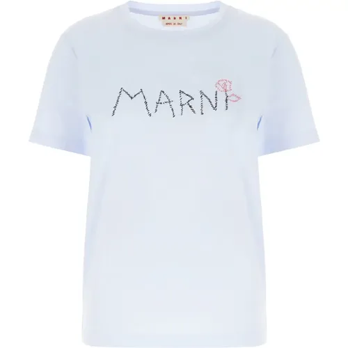 Lässiges Baumwoll T-Shirt , Damen, Größe: S - Marni - Modalova