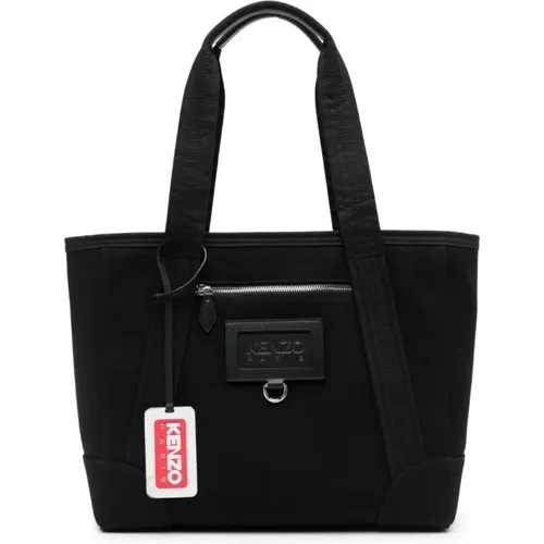 Logo-Patch Canvas Tote Bag , female, Sizes: ONE SIZE - Kenzo - Modalova