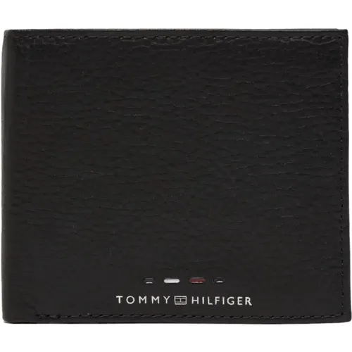 Schwarzes Leder Innentaschen Brieftasche , Herren, Größe: ONE Size - Tommy Hilfiger - Modalova