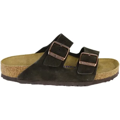 Braune Wildleder Weiche Fußbett Sandalen , Damen, Größe: 37 EU - Birkenstock - Modalova