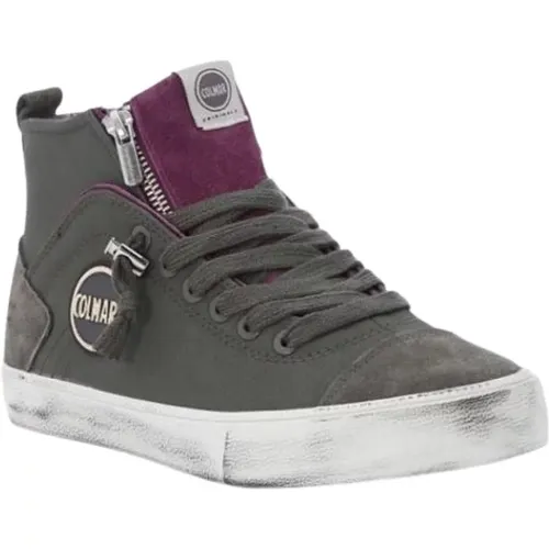 Grey Sneakers with Side Zipper , female, Sizes: 3 UK - Colmar - Modalova