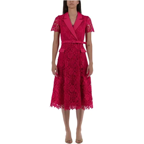 Midi Lace Dress , female, Sizes: 2XS - Self Portrait - Modalova