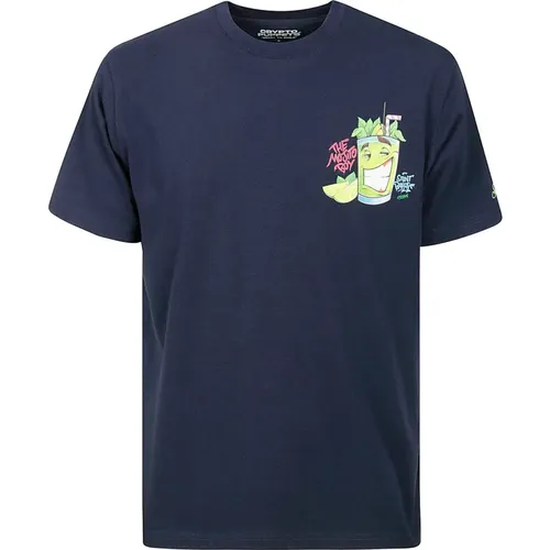 Cotton T-Shirt with Chest and Back Print , male, Sizes: M, S, XL - MC2 Saint Barth - Modalova