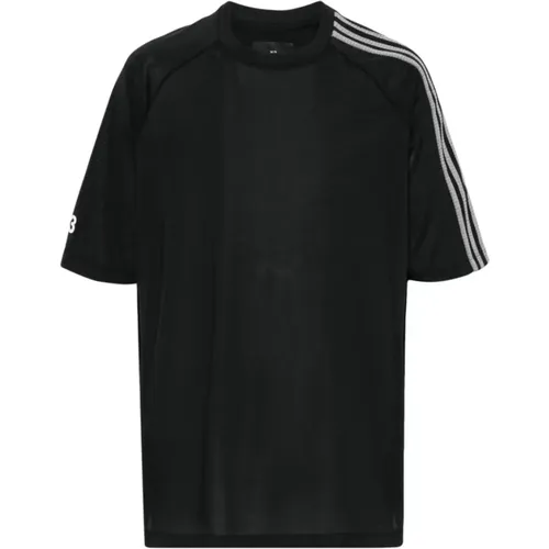 Schwarzes T-Shirt aus Baumwollmischung mit Logo , Herren, Größe: L - Y-3 - Modalova