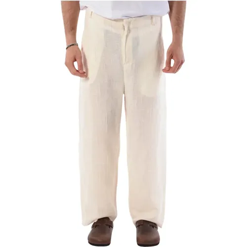 Linen Pants Regular Fit , male, Sizes: XL, S, L, M - The Silted Company - Modalova