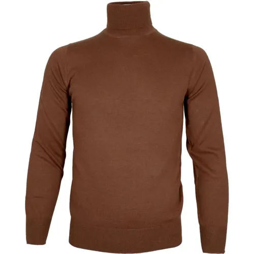 Brauner Kaschmir Seide Slim Fit Pullover , Herren, Größe: S - CASHMERE COMPANY - Modalova