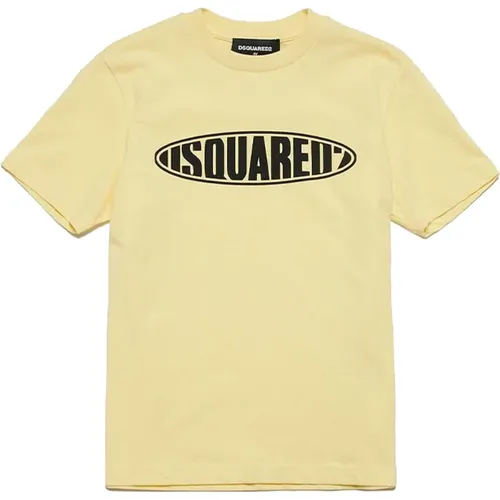 Entspanntes T-Shirt mit ovalem Druck - Dsquared2 - Modalova