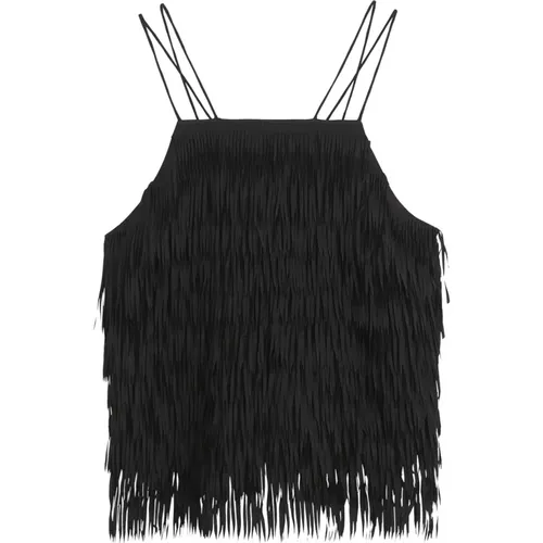 Fringed ärmelloses Top , Damen, Größe: 2XL - Munthe - Modalova