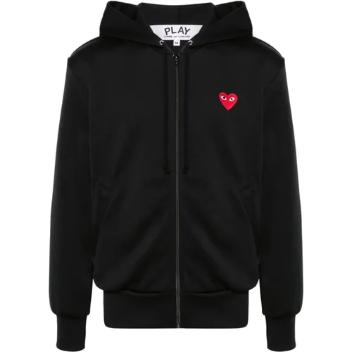 Heart Embroidered Sweater Hoodie , male, Sizes: M, S, XS - Comme des Garçons - Modalova