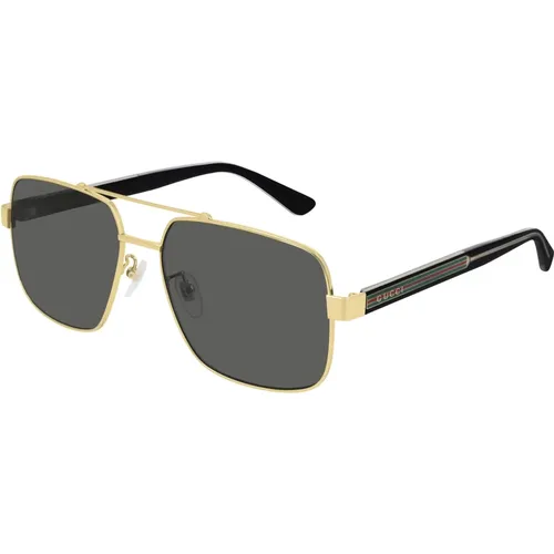 Gold/Graue Sonnenbrille,Sunglasses,Sonnenbrille - Gucci - Modalova