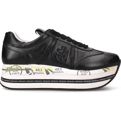 Schwarze Sneakers mit Lederdetails - Premiata - Modalova