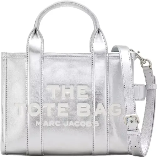 Silber laminierte kleine Tote-Tasche - Marc Jacobs - Modalova