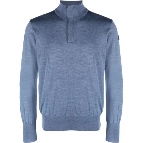 Blauer Woll-Zip-Pullover - PAUL & SHARK - Modalova