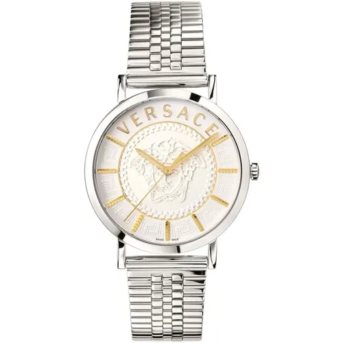 Essential Silber Weiß Uhr , Herren, Größe: ONE Size - Versace - Modalova