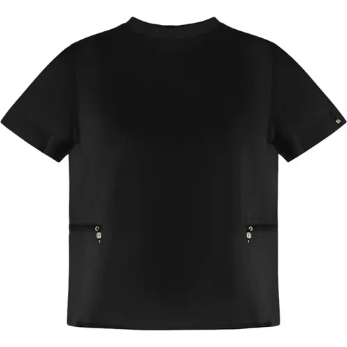 Schwarzes T-Shirt , Damen, Größe: M - Herno - Modalova