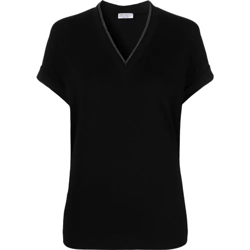 T-Shirts , female, Sizes: XS, S, M, L - BRUNELLO CUCINELLI - Modalova