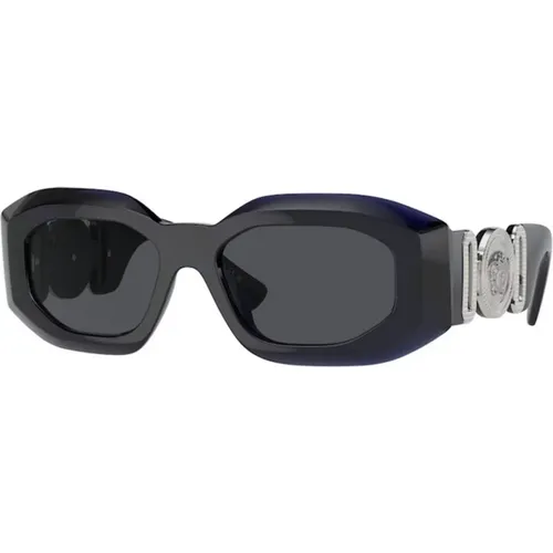 Frame, Dark Grey Lenses Sunglasses , unisex, Sizes: 54 MM - Versace - Modalova