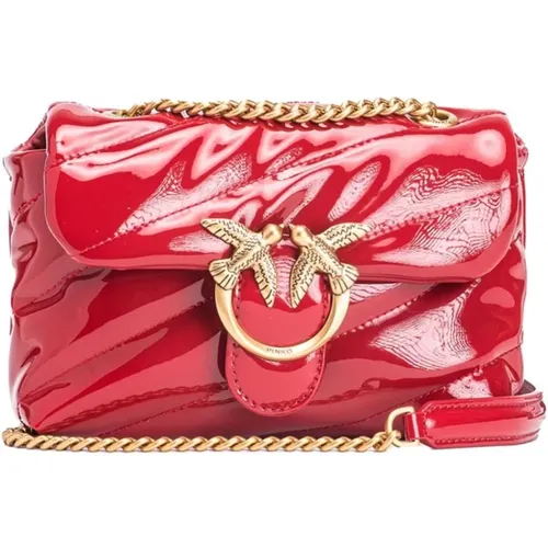 Rote Love Birds Kette-Schultertasche - pinko - Modalova