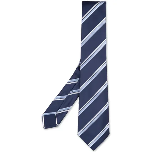 Silk Striped Pattern Tie , male, Sizes: ONE SIZE - Kiton - Modalova