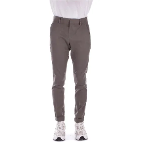 Grey Logo Trousers Zipper Closure , male, Sizes: W33, W35, W36, W32, W34, W38, W31 - Dondup - Modalova