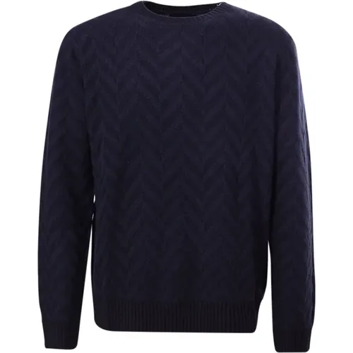 Schwarzer Logo-Print Wollpullover , Herren, Größe: L - Emporio Armani - Modalova