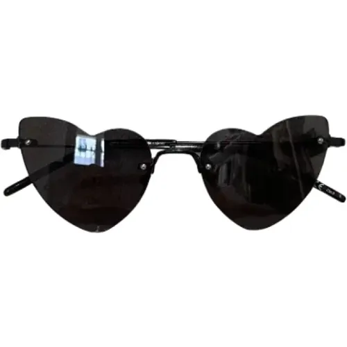 Metal Heart-shaped Sunglasses, Loulou Model , female, Sizes: ONE SIZE - Saint Laurent Vintage - Modalova