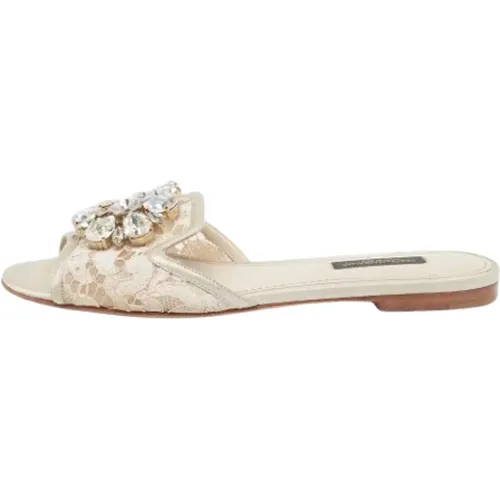 Pre-owned Lace flats , female, Sizes: 2 1/2 UK - Dolce & Gabbana Pre-owned - Modalova